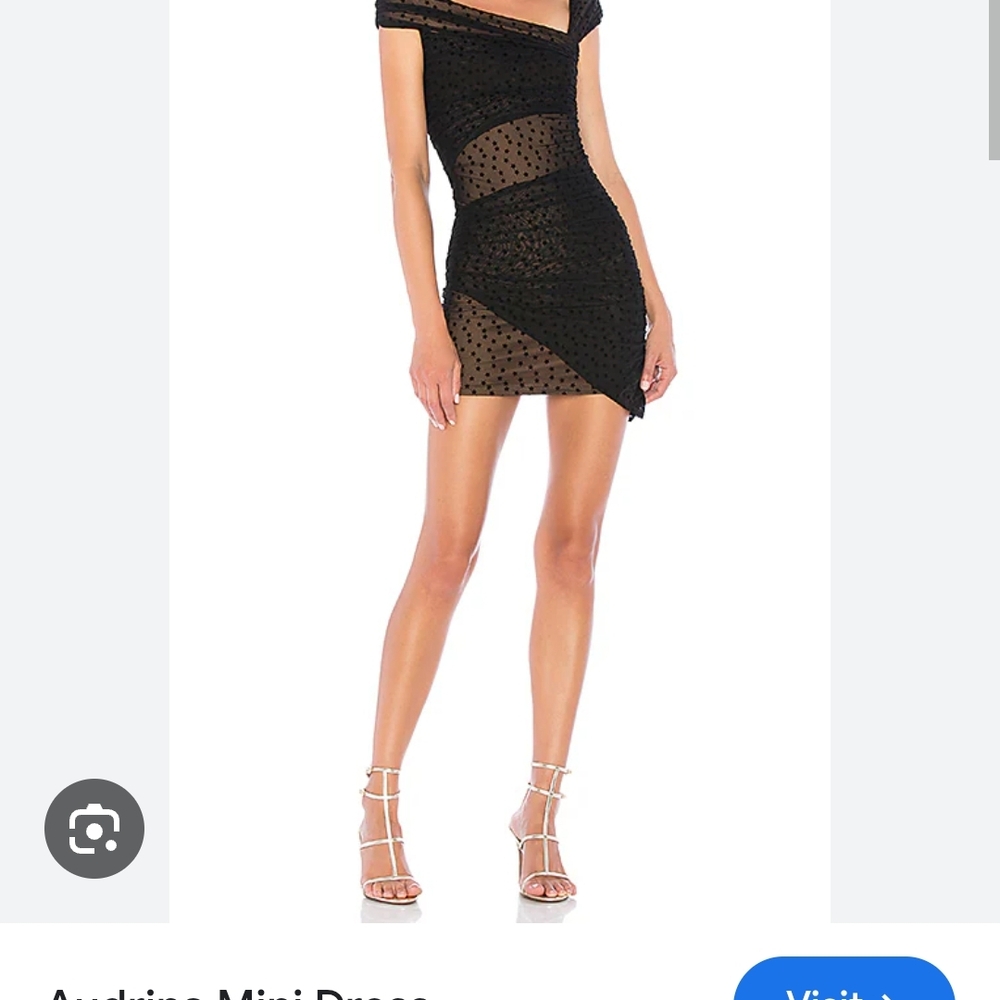Revolve MAJORELLE Audrina Black Mesh Star Print LBD
